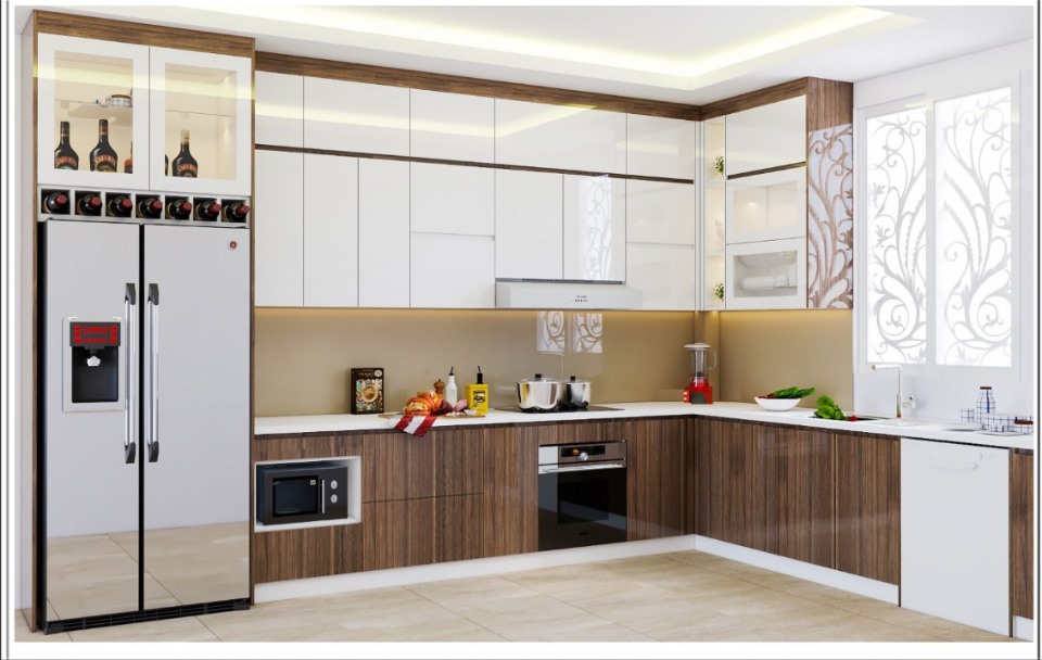 tủ bếp melamin nội thất đèn cầy