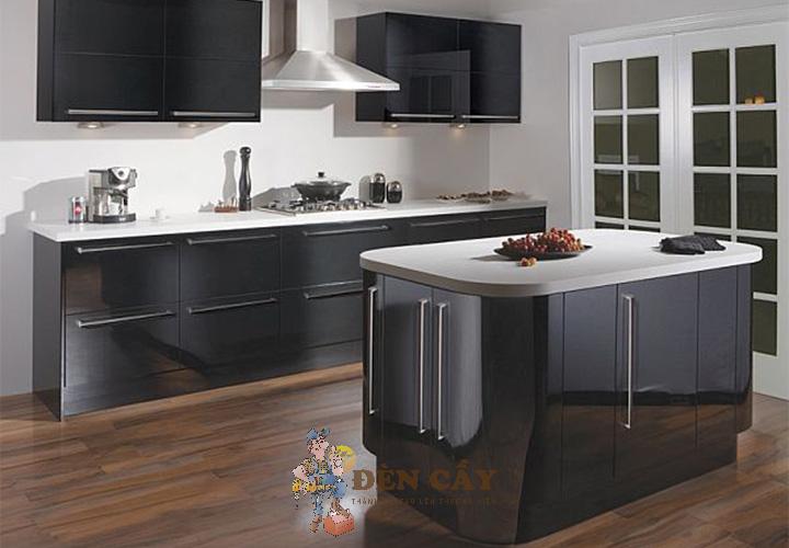 tủ bếp acrylic vân gỗ