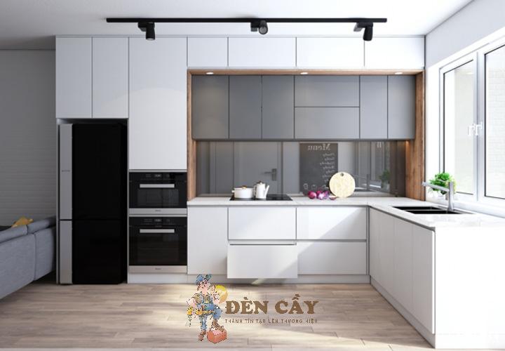 tủ bếp acrylic bóng gương