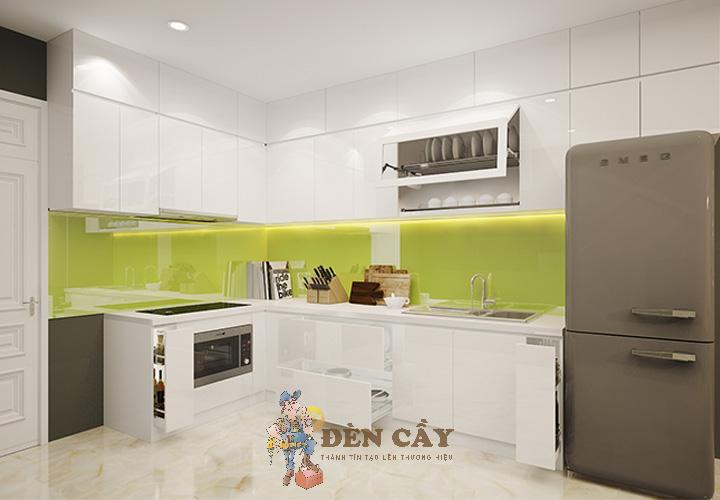 tủ bếp acrylic bóng gương