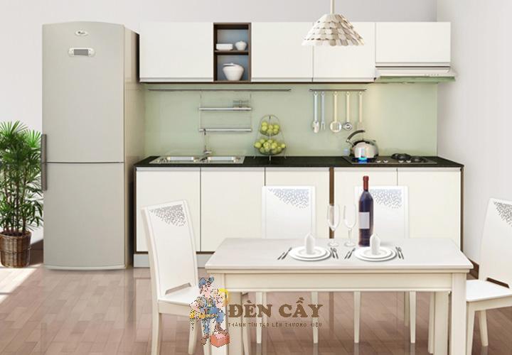 tủ bếp acrylic vân gỗ