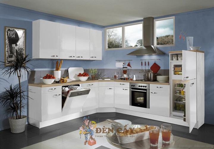 tủ bếp acrylic vân gỗ