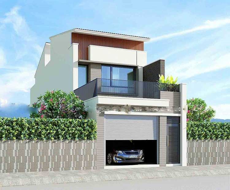 Mẫu nhà 2 tầng dưới 55m² 