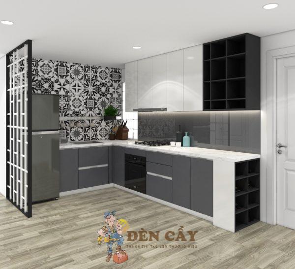 tủ bếp melamine