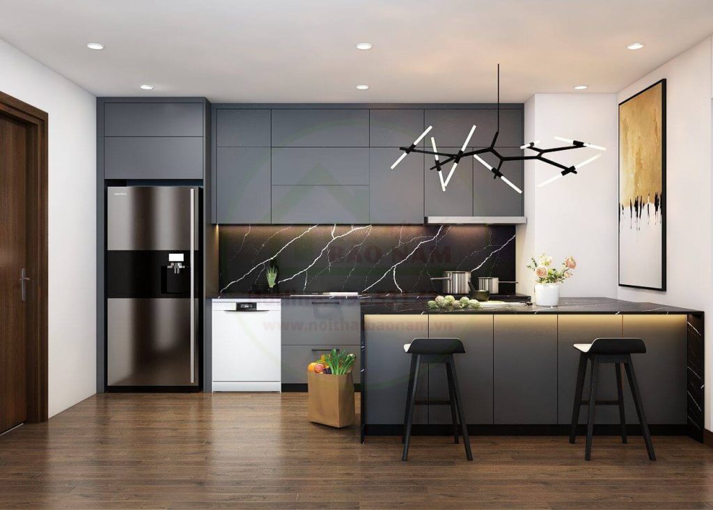 tủ bếp phủ sơn chất lượng cao