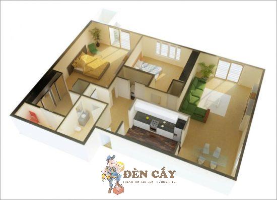 thiết kế nội thất chung cư 56m2