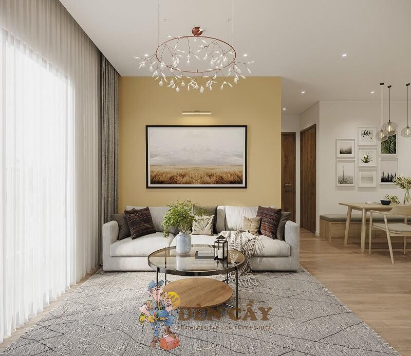 thiết kế nội thất chung cư 2 phòng ngủ 60m2